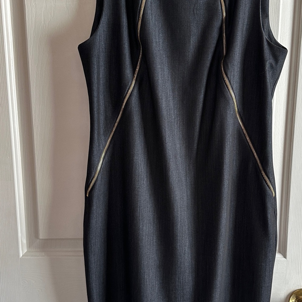 Calvin Klein Blue Pleated Sheath Mini Dress